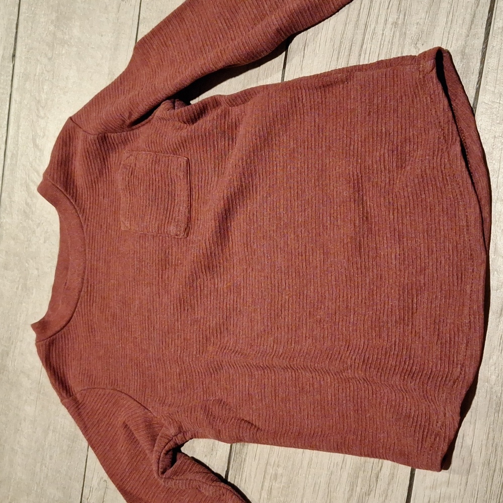 🍋‍🟩Cat And Jack Maroon Textured Long Sleeve Tee🐧